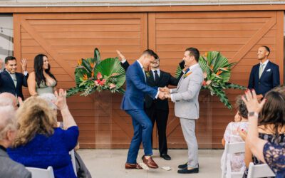 Nate + Quinn’s Fall Wedding Ceremony with a Jewish Glass-Breaking at the Ocean Institute